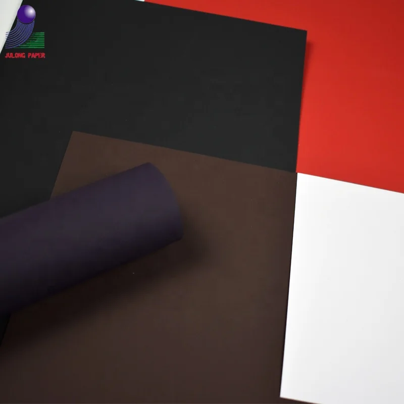 
One side coated black soft touch paper for high-end hang tag and printing 