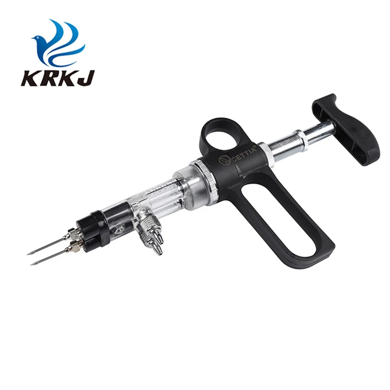 0.1- 1ml Fowl Double Continuous Injector Barreled Repeat Semi-auto Syringe For Animal