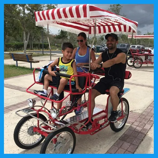 2 seat bicycle quadricycle tandem roadster surrey bicycle