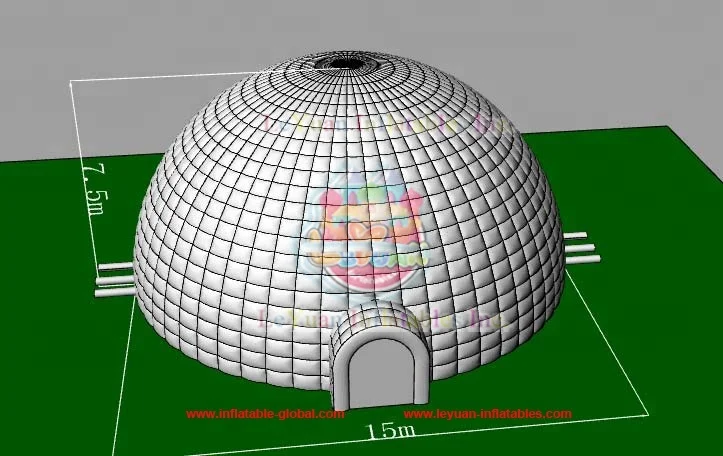 Best Quality FR Treated Outdoor Led Lighting Air Igloo 200 Person Inflatable Domes 15m