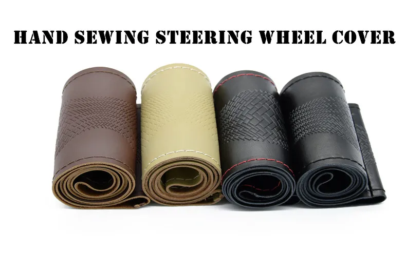 
Genuine Cowhide Leather Diy Hand Sewing Car Steering Wheel Cover with Needle 