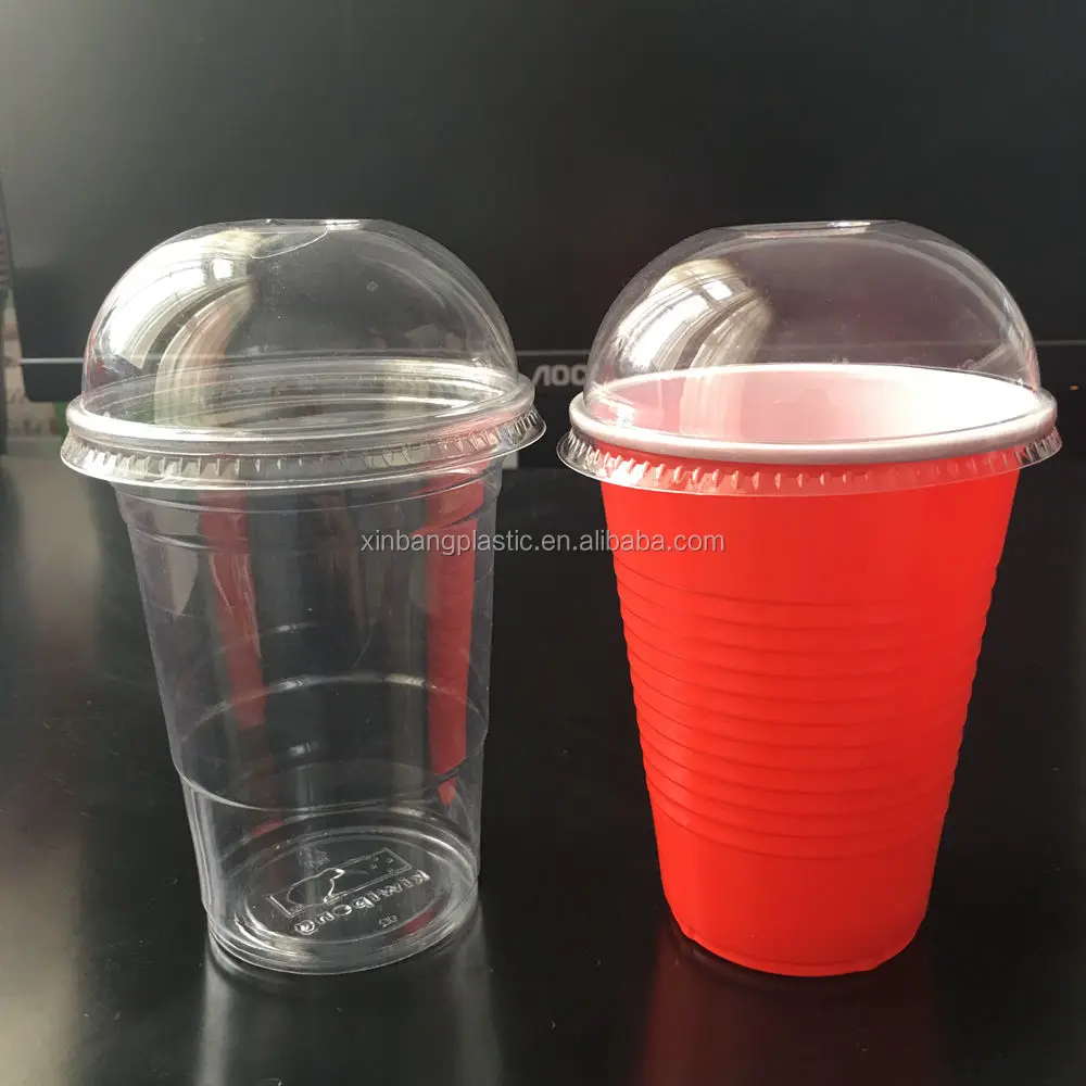 
pp beer cup with dome lid/ disposable BPA free drinking cup / pp plastic type cup for beverage 