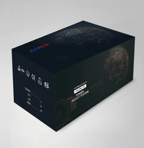 French style  IP44 Automatic Pop up Power Outlet hidden lifting desktop socket