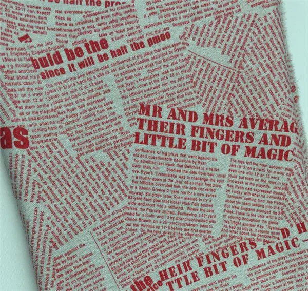 Оптовая продажа, красная/черная/зеленая/синяя льняная хлопчатобумажная ткань с буквенным принтом, Смешанная льняная ткань «сделай сам» для дивана/подушек/скатертей