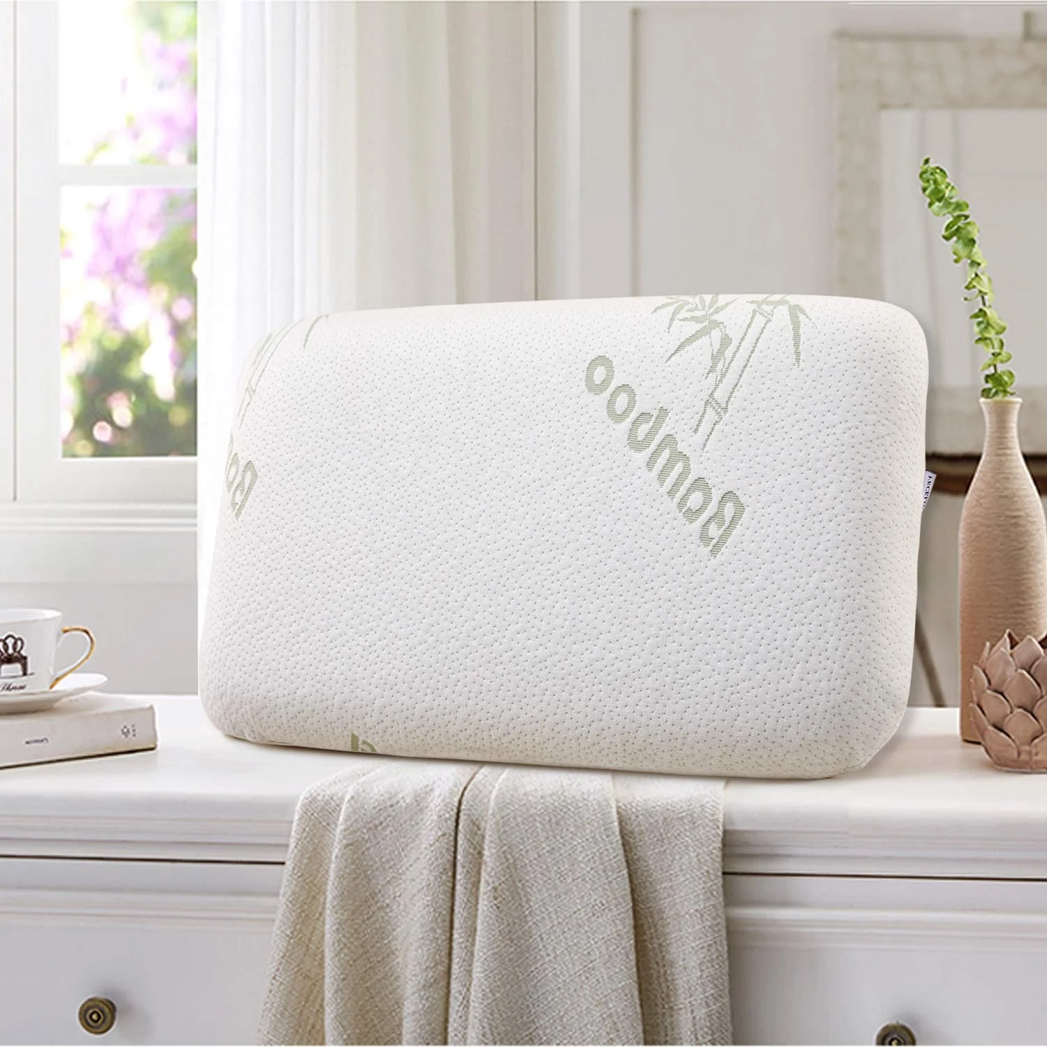 Прохладный гелевая пенная Подушка с запоминанием подушка Ортопедическая поддержка Шея для шеи шейки матки анти-храп моющиеся бамбуковые волокна крышка