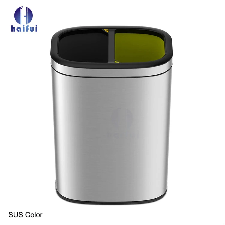 High quality stainless steel recycle waste bin garbage can with plastic buckets wholesale for hotel and home use