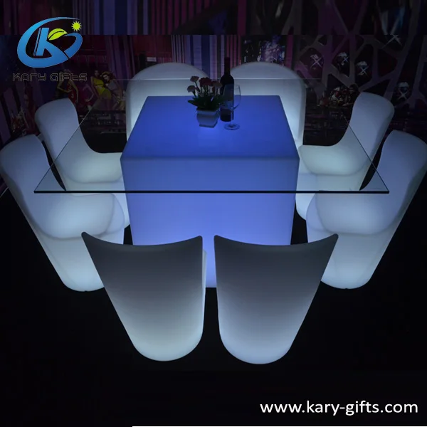 Light up bar tables with lights led dining table