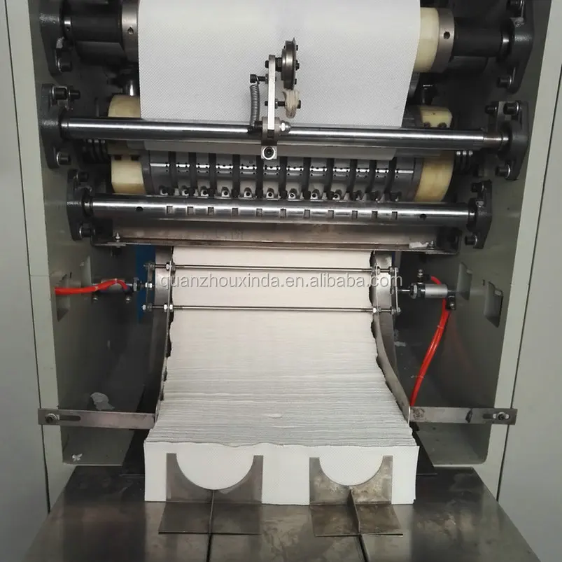 Hygienic V folded hand towel folding and cutting equipment/multi folding embossed paper towel interfold machinery for sale