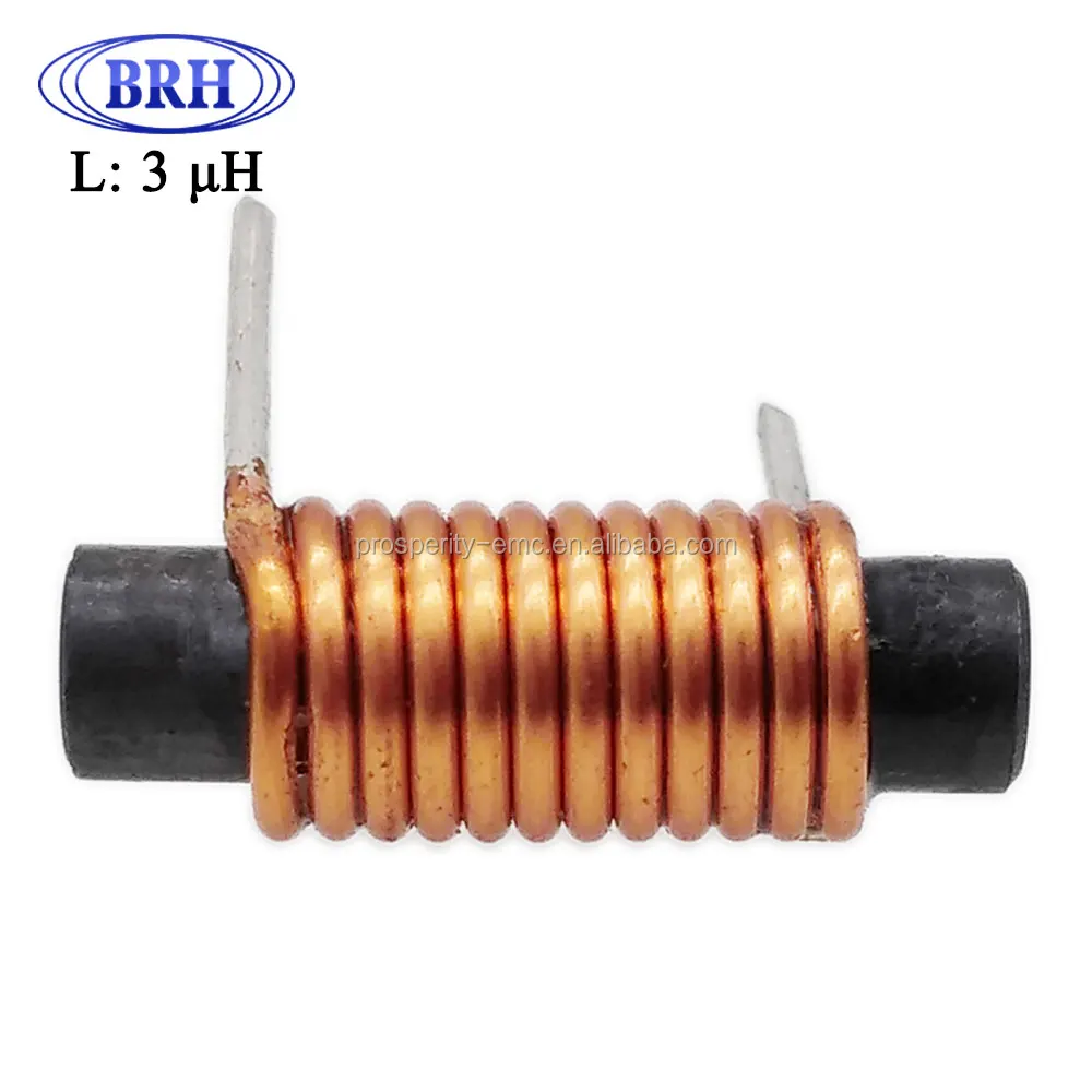 Customize wire wound R5x20 choke coil iron core inductor 3uH