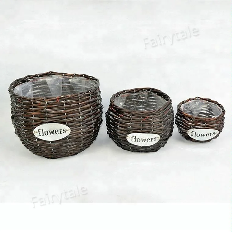 Factory Cheap Bulk Flower Decoration Craft Pots Wicker Flower Basket for Sale