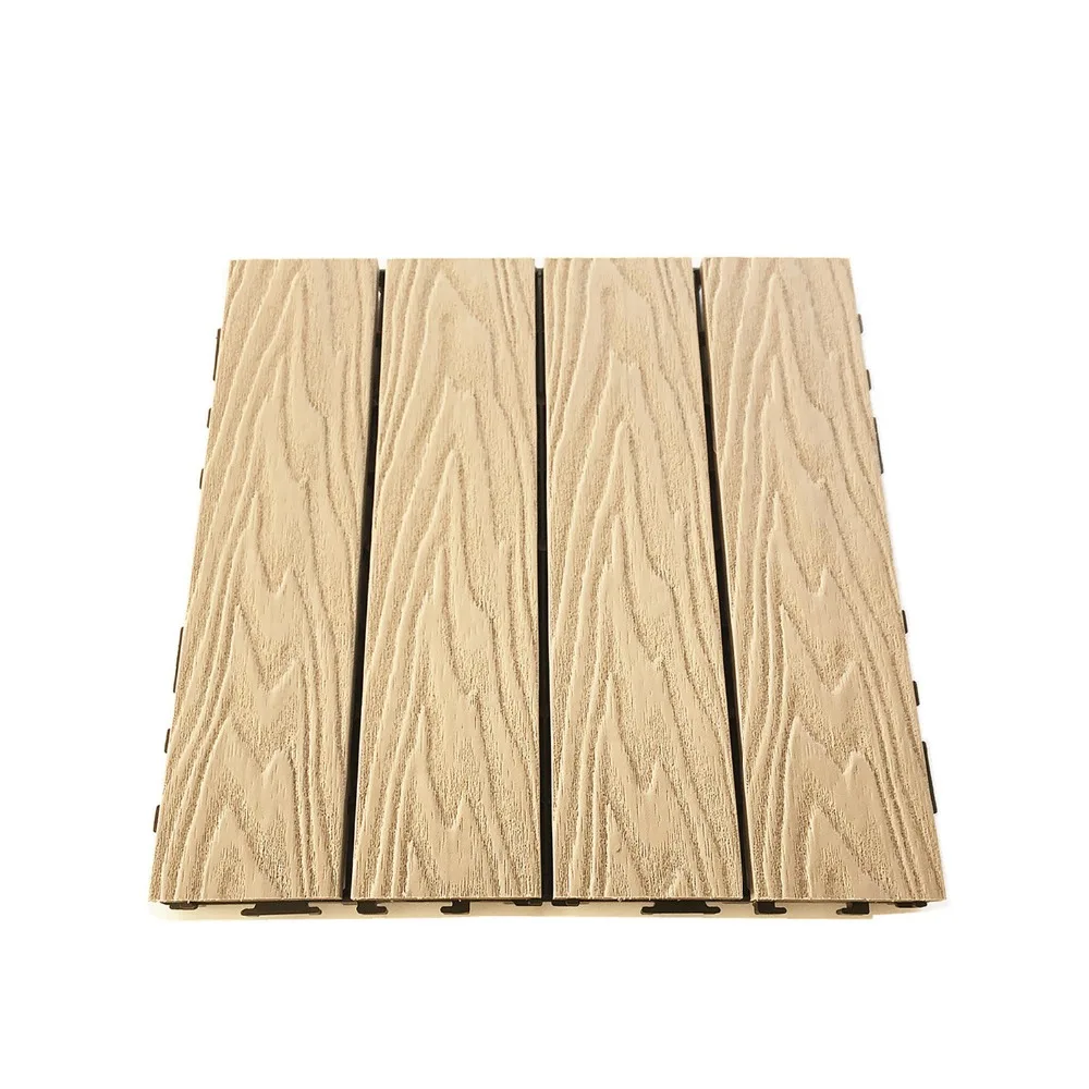 Wood deck tiles cheap composite interlocking WPC swimming pool tile