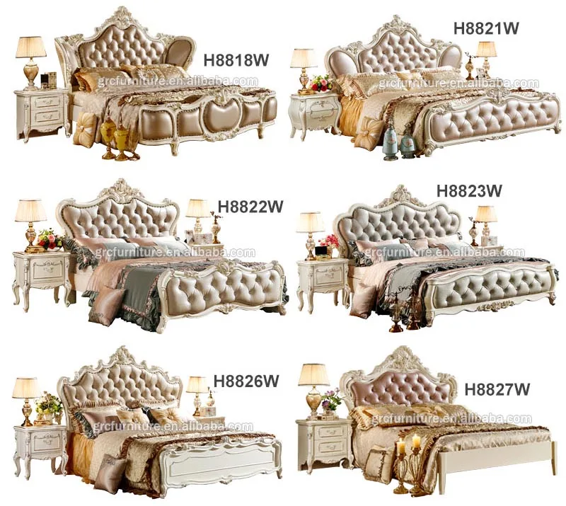 H8830W hotel wholesale pictures of wood double bed design furniture
