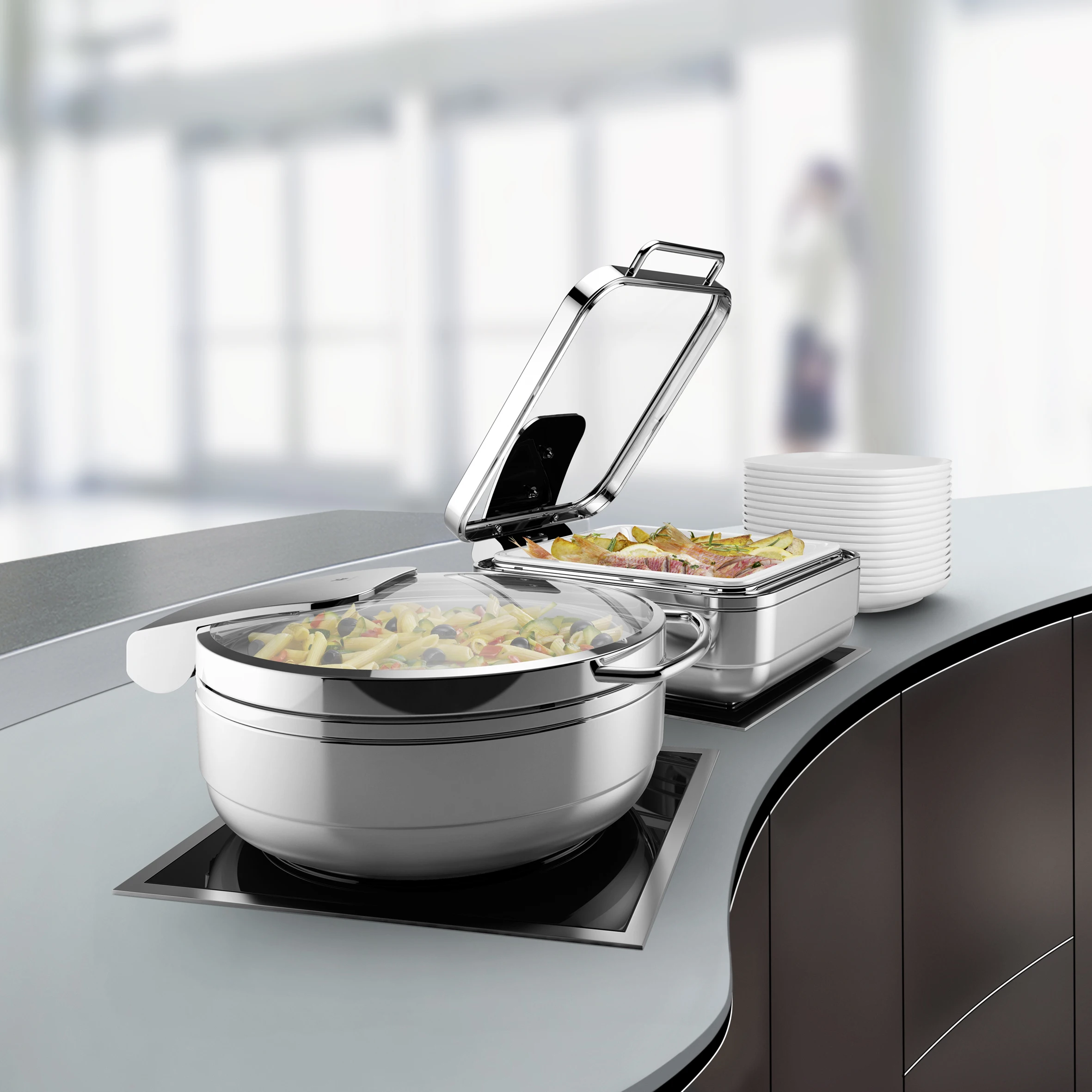 Индукционная плита фарфоровая кастрюля жаровня/Горячая тарелка для буфета