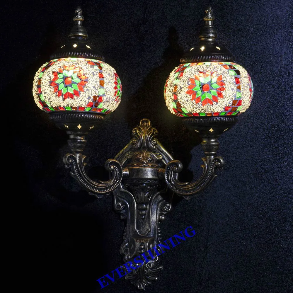 2019 NEW DESIGN GLASS MOSAIC CRAFT TURKISH WALL LAMPS Night Light Decorate Lamp Indoor Light YMA42601