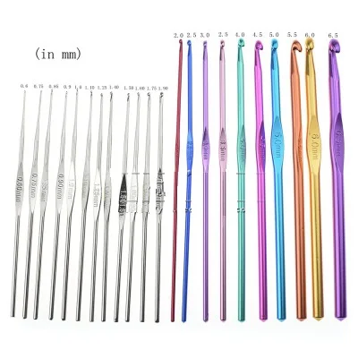 22pcs Multicolor Knitting Needles Mixed Metal Hook Crochet Template Kit TPR And Aluminum For Loom Tool Band DIY Crafts