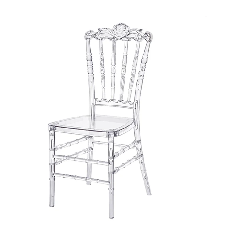 High Quality Crystal Acrylic Resin Wedding Crown Napoleon Chair For Sale