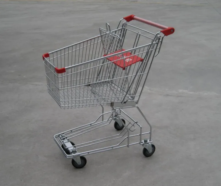 MOQ 20 PCS 62L Asian Style Supermarket Shopping Trolley, Store Push Cart