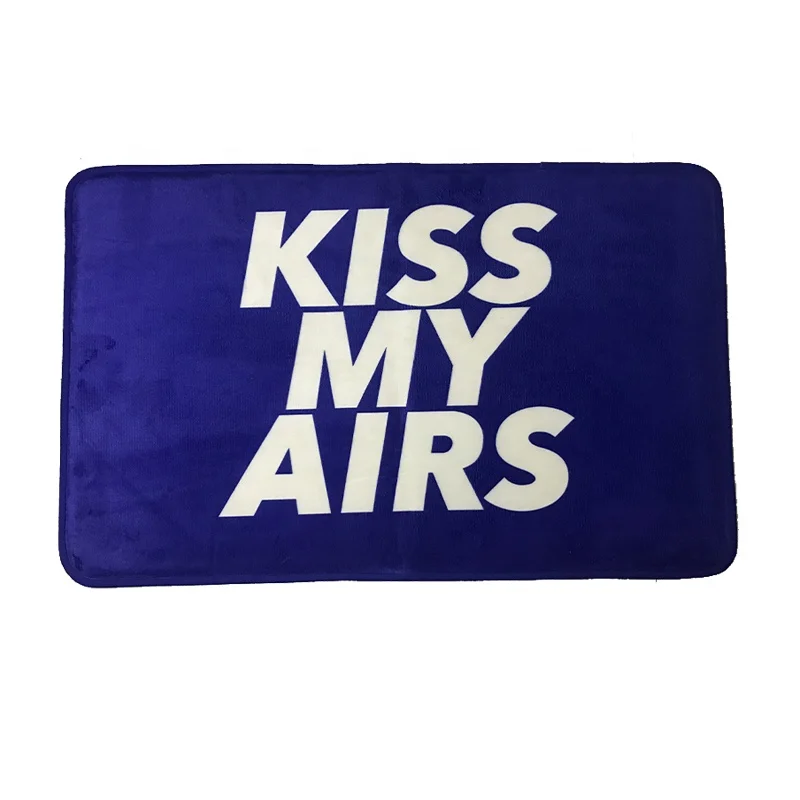 Kiss My Airs 45*75cm Custom Coral Fleece Floor Mat Printed Floor Door Mat With Company Logo
