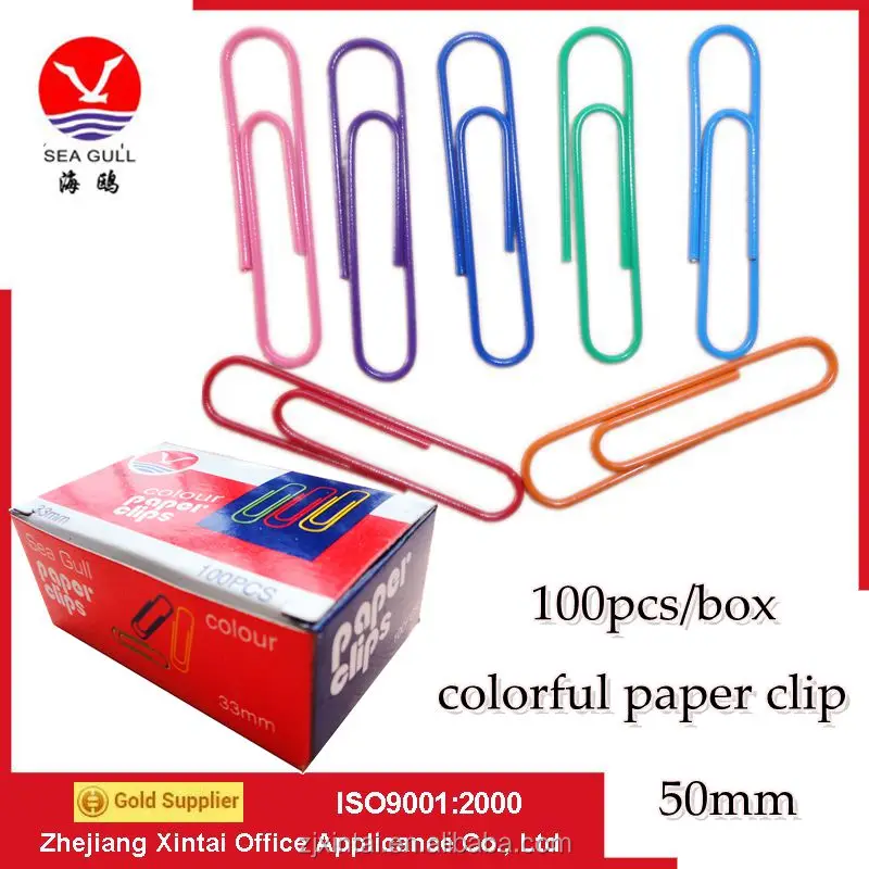 Wholesale rainbow color plastic coated paper fastener pin clips