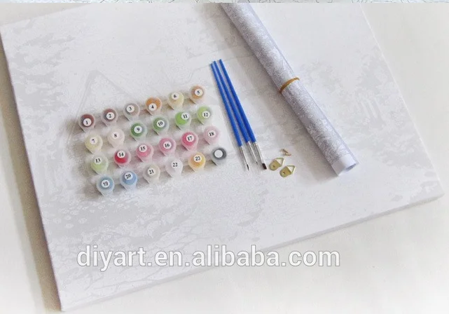 paintboy DIY with frame flower  paint by number paint on canvas