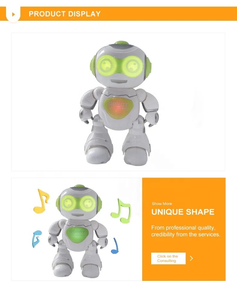 Big eye smart  remote robot dance toys with music and light