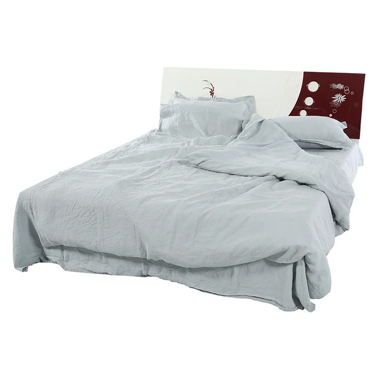 Customized Vintage washed French linen bed sheet set 100% stone washed french linen / flax duvet cover