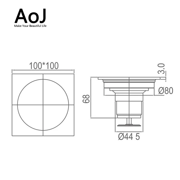 Contemporary Exquisite Chrome Plated finish Square floor drain kitchen best floor drains shower drainage toilet drains