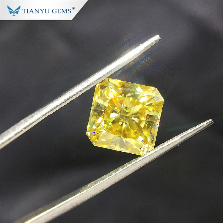Tianyu Gems Wholesale Top Quality Genuine Fancy Vivid Yellow Moissanite Diamond Price Per Carat