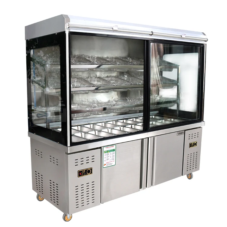 Restaurant showcase Glass door display fridge Freeze refrigerator