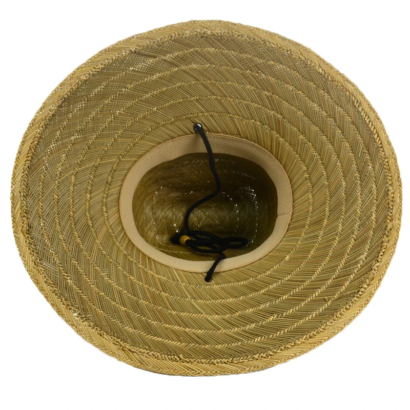 Natural Cheap Straw Lifeguard Hat with Chin Strap