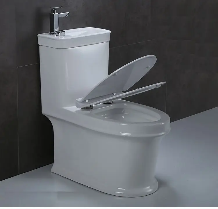 Good Quality Water Saving Model One Piece Toilet with Washing Hand Function