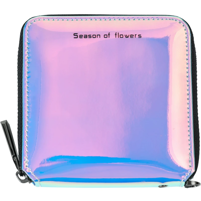 MIYIN Short wallet women Folding New Korean card holder ladies purse Personality PVC Laser Student Zipper Wallet women