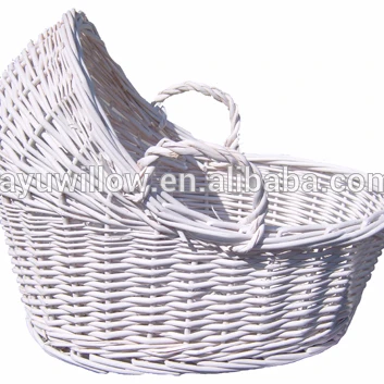 
wholesale large white wicker baby bassinet, wicker baby sleep bed 
