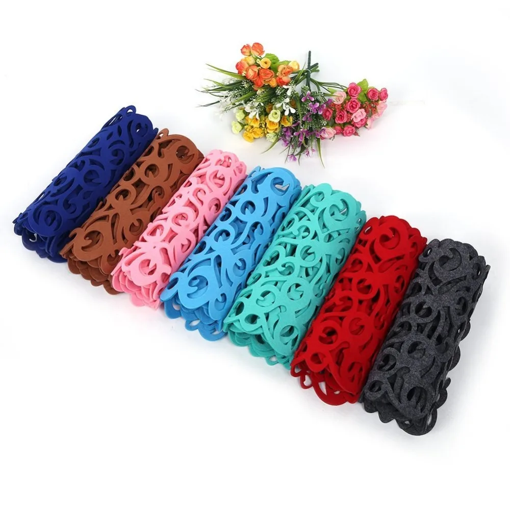 Factory Custom Made Eco-Friendly Table Decoration Mats Laser Cut Rectangle Felt Table Runner