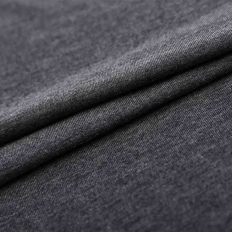 Knitted polyester viscose elastane single jersey fabric