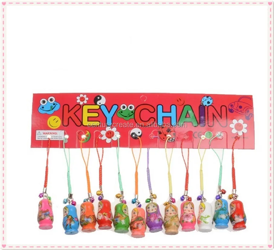 Wood Matryoshka Wooden wooden kids Russian Dolls Keychains