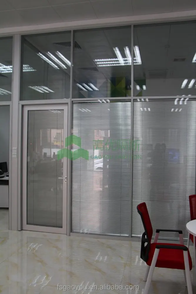 Saudi Arabia Office soundproof removable partition bank double glass aluminum office partition walls folding glass partition