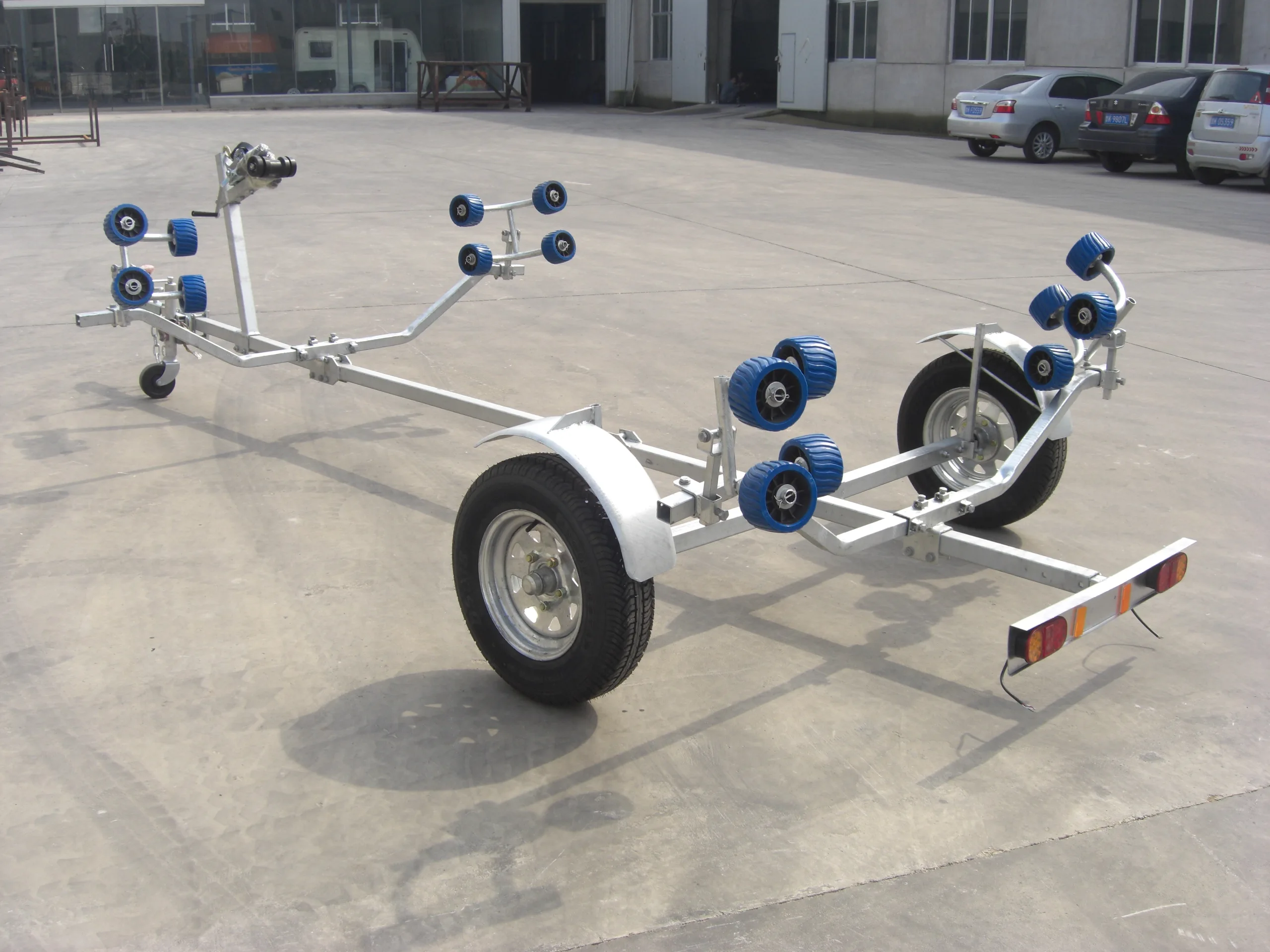 Hot Dipped Galvanized Folding Boat Trailer For Inflatable Boat