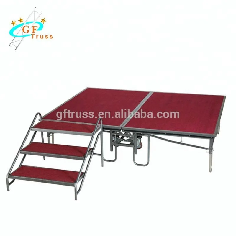 GF-truss supply aluminum portable platform truss stage for wedding stage