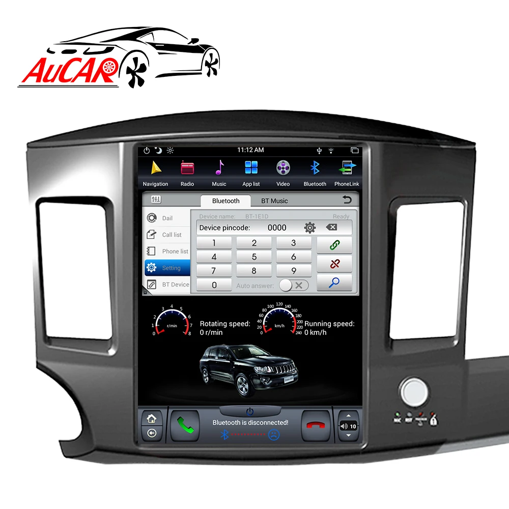  Автомагнитола AuCAR вертикальная 12 1 дюйма Android 9 0 для Mitsubishi Lancer
