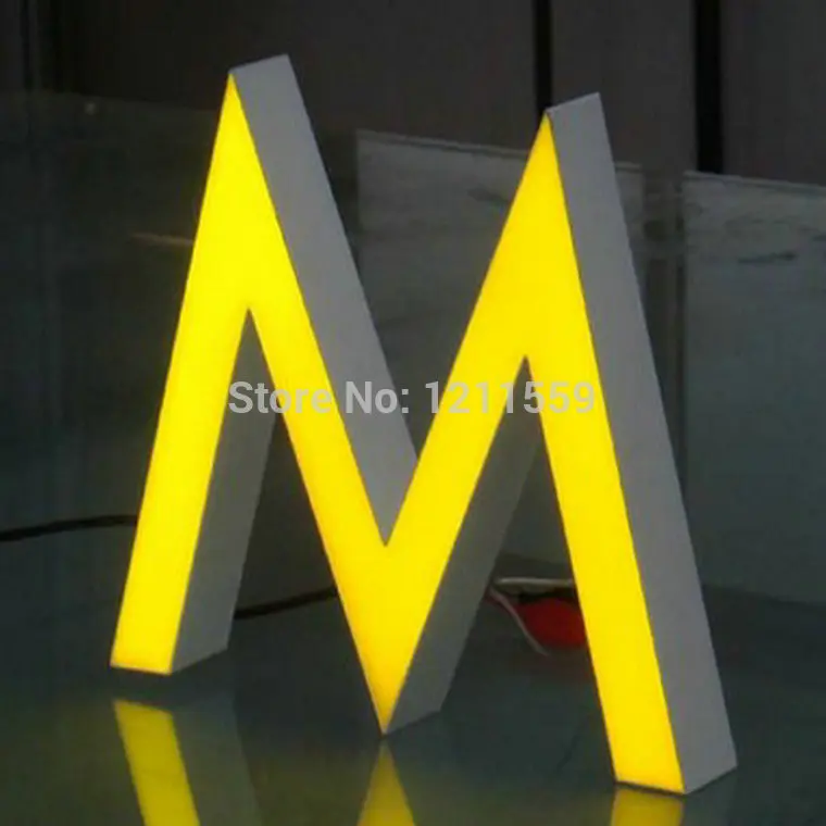 Outdoor led acrylic advertising real estate sign post Resin light letters with brushed stainless steel