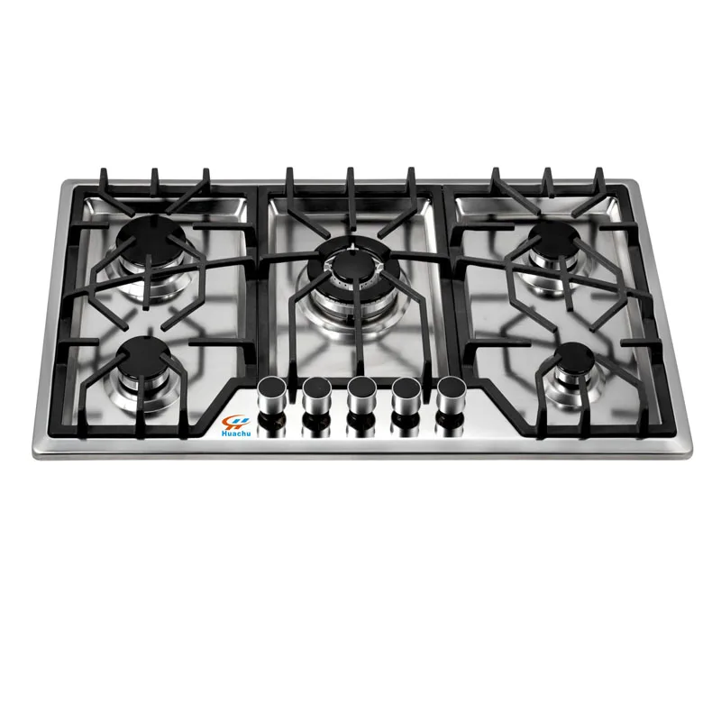 Популярная Арабская газовая плита из нержавеющей стали 90 см с 5 горелками и красивыми чугунными грилями на варочной панели