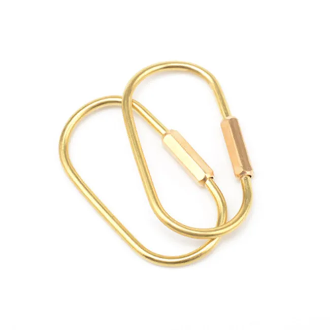 HandCraft Brass Oval Screw Lock Key Chain