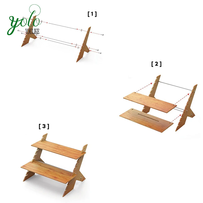 
Adjustable Bamboo Standing Desk Height Stand Up with Monitor Riser 