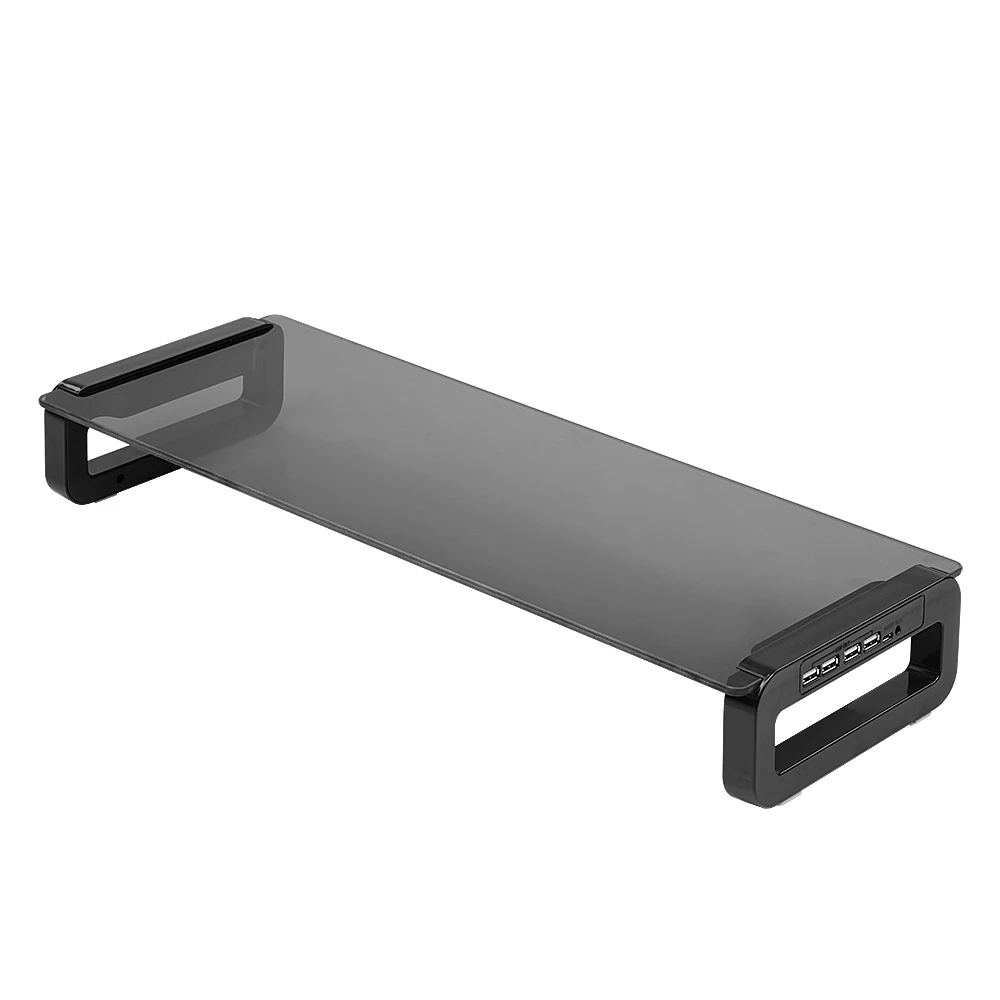 
Transparent tempered glass ergonomic LCD computer desktop dual monitor riser stand with USB hub 2.0 3.0 Transparent tempered glass ergonomic LCD computer desktop dual monitor riser stand with USB hub 2.0 3.0