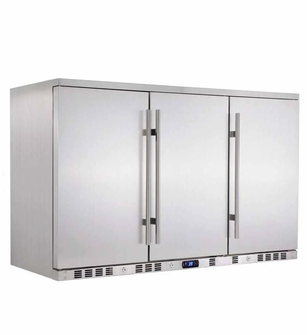 Heating Glass Side by Side Beverage Cooler Fridge