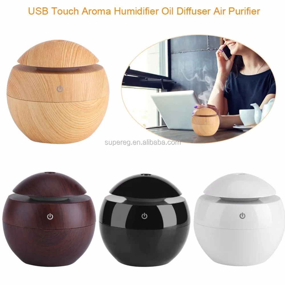 Holiday Promotional gifts Natural wooden grain essential oil diffuser ultrasonic humidifier USB aroma diffuser Air humidifier