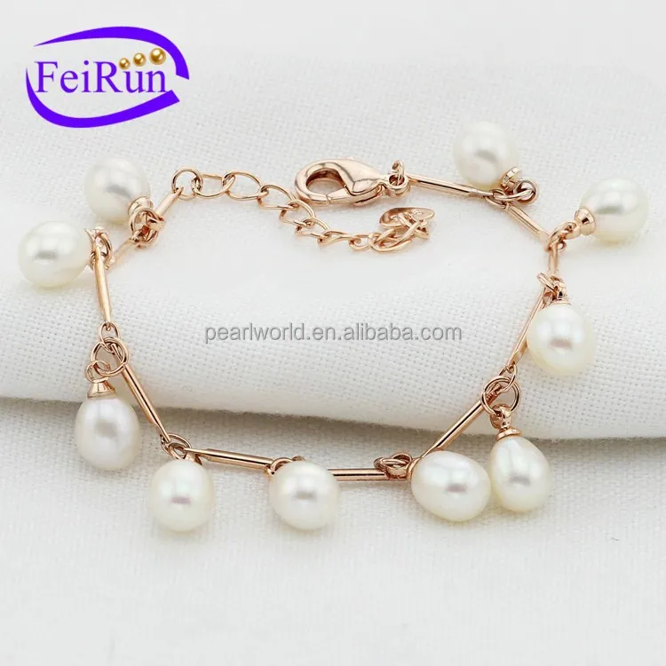 FRS097 7 мм 3A пресноводные 7,5 дюйма длинные новые дизайнерские браслеты из Золотого Сплава