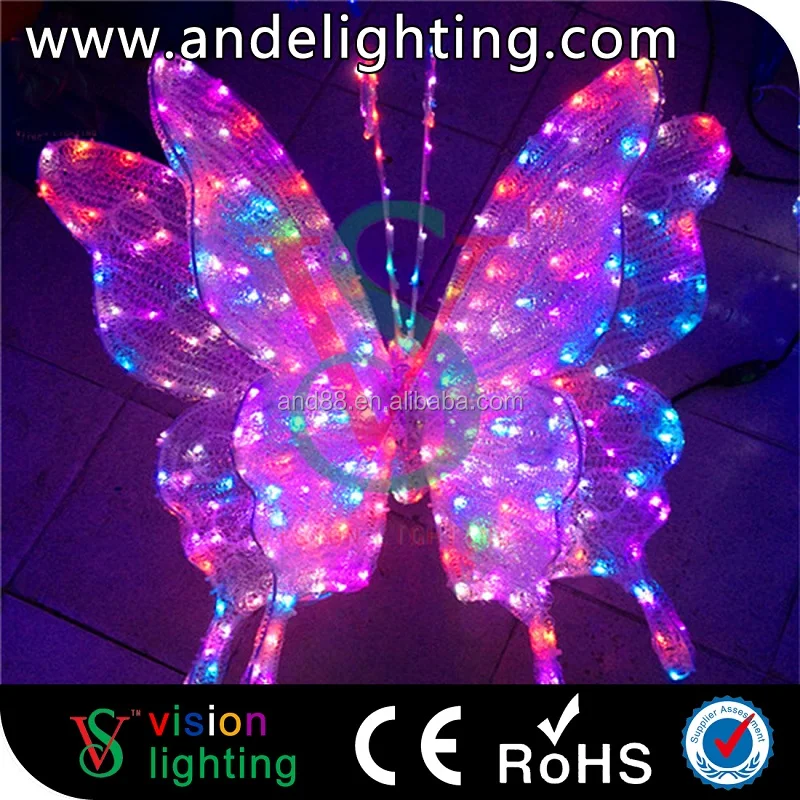 3D Sculpture Acrylic Ornament Waterproof Christmas butterfly Led Lights