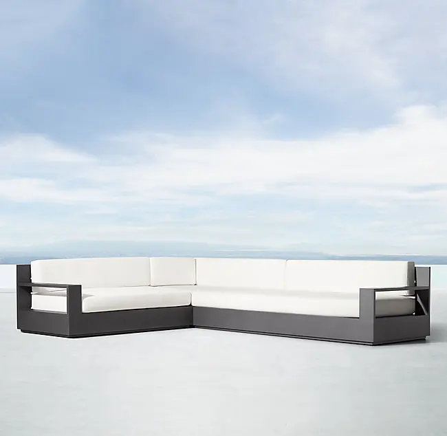 New arrival outdoor garden furniture modern L shape aluminum sofa set